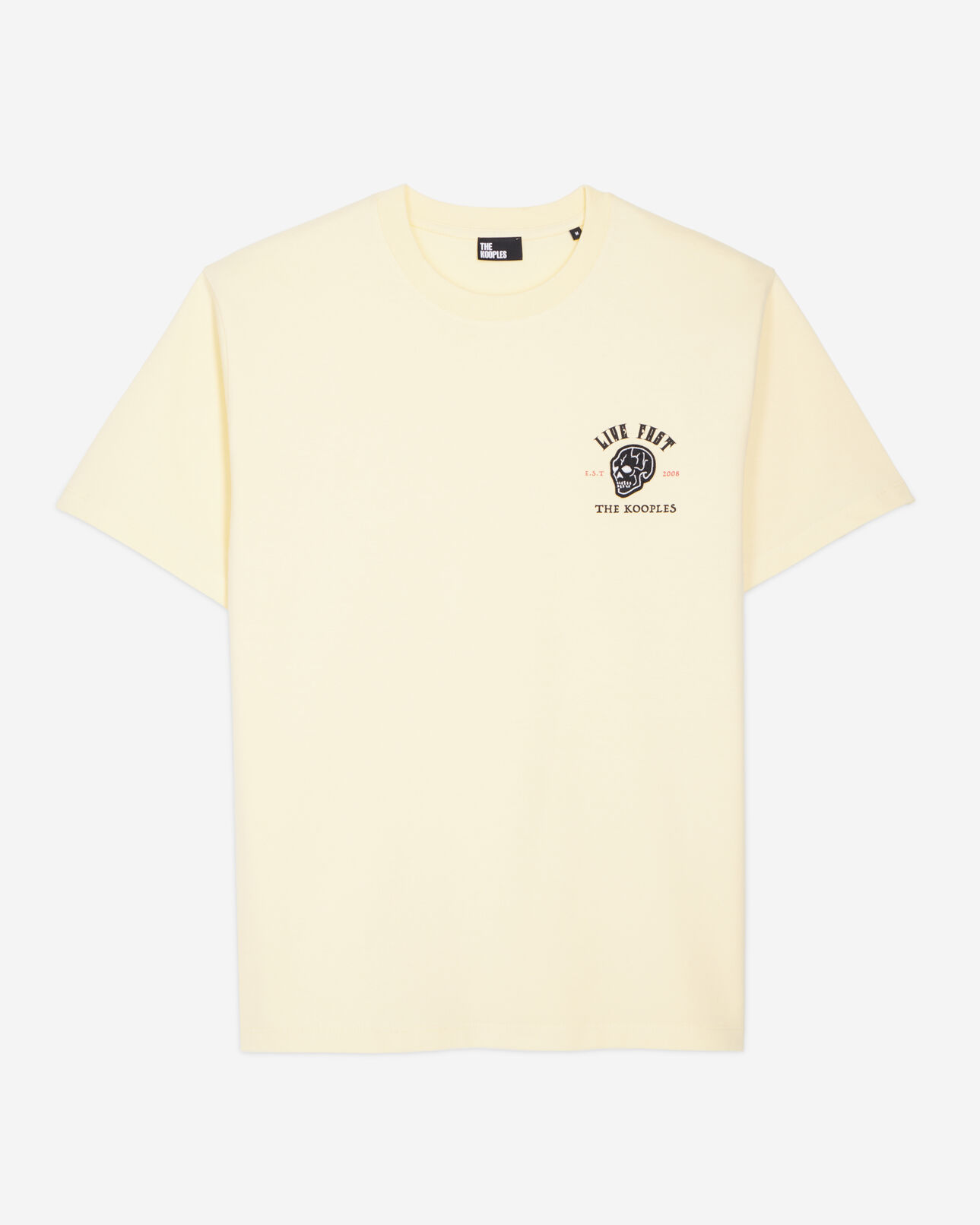 The Kooples MEN LIGHT YELLOW yellow live fast t-shirt