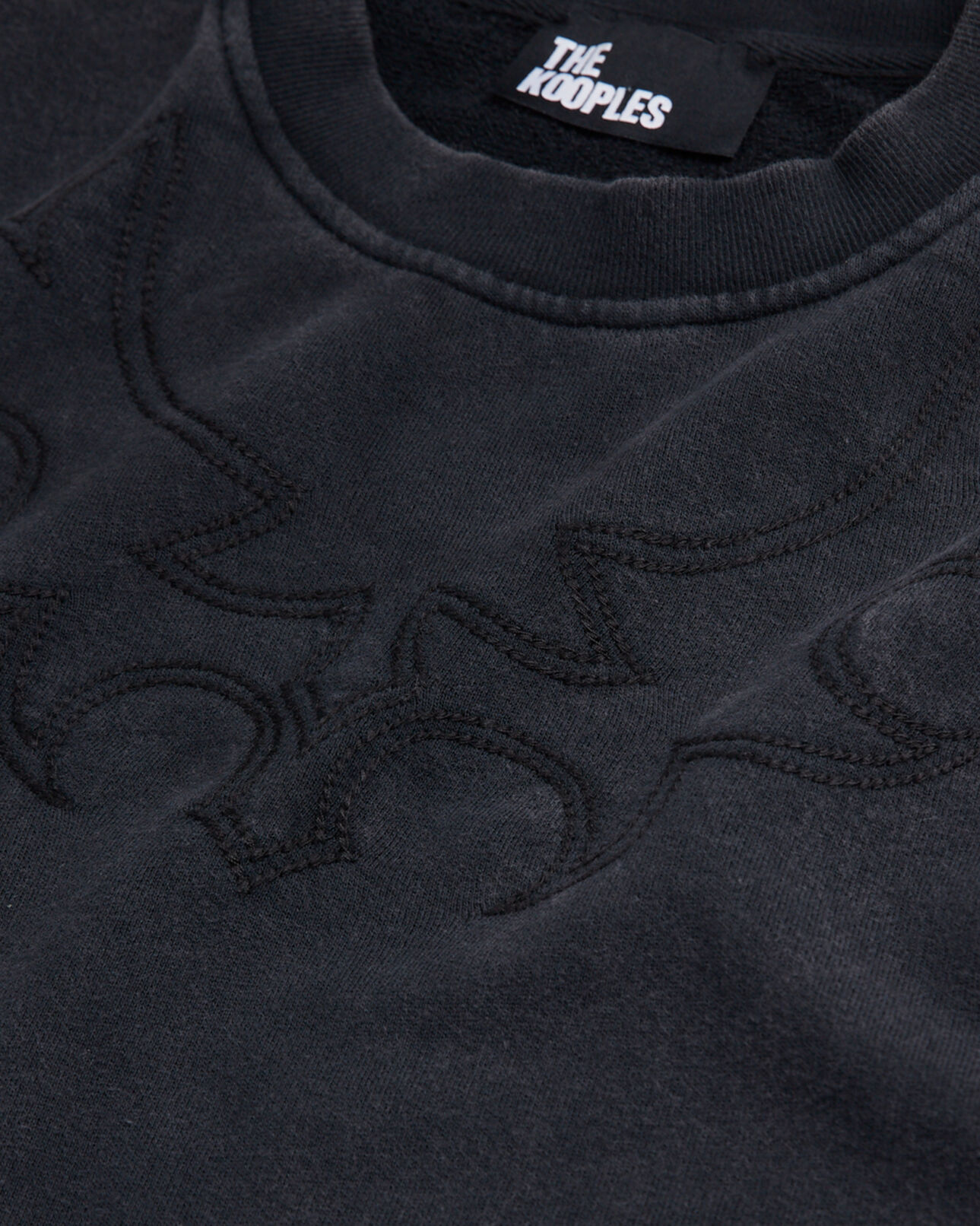 The Kooples FEMME BLACK WASHED sweatshirt noir avec broderie western