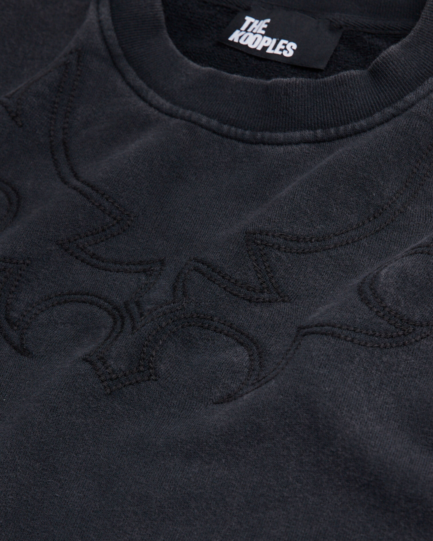 Sweatshirt noir avec broderie Western, BLACK WASHED, hi-res image number null