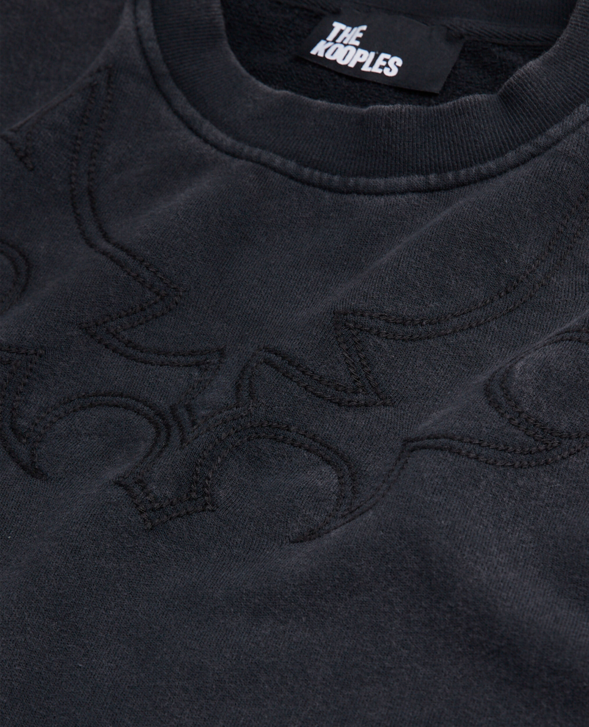Sweatshirt noir avec broderie Western, BLACK WASHED, hi-res image number null