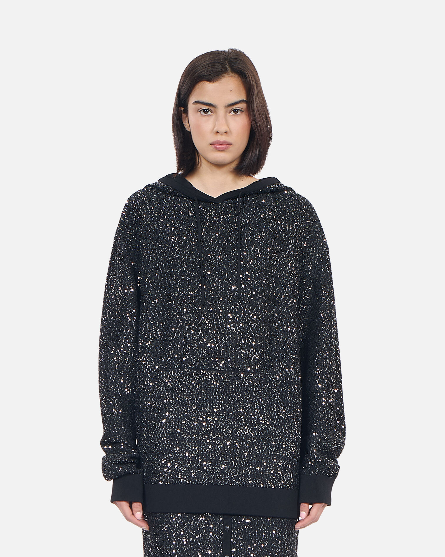 Sudadera lentejuelas punto negro, BLACK, hi-res image number null