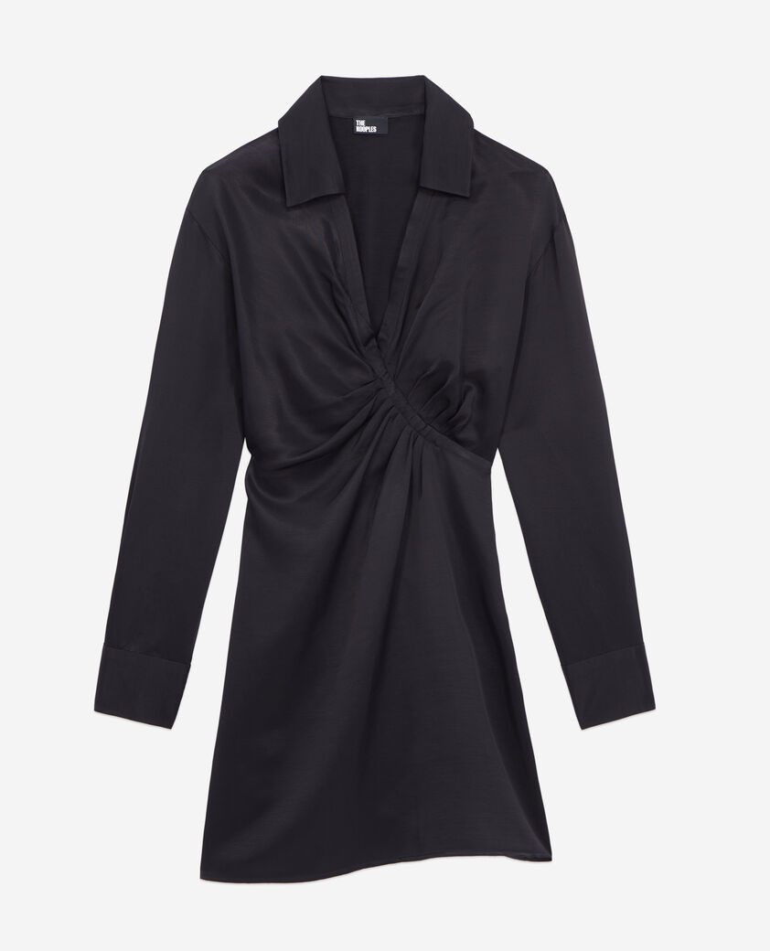 The Kooples FEMME BLACK robe courte noire avec drapé