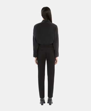 The Kooples F BLACK straight black suit trousers with grosgrain