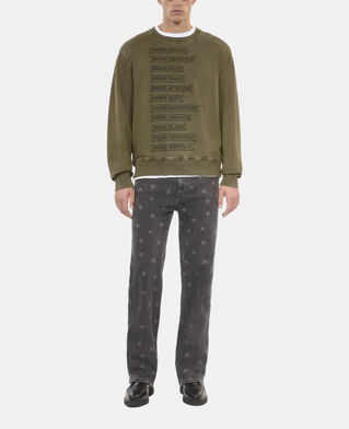 The Kooples HOMME OLIVE NIGHT sweatshirt à patchs kaki