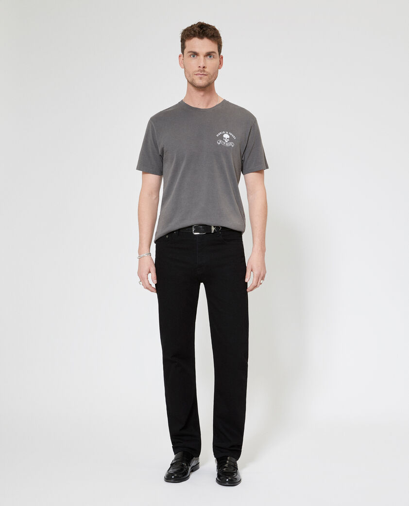 The Kooples HOMBRE GREY MELANGE camiseta con serigraf&iacute;a skull gris