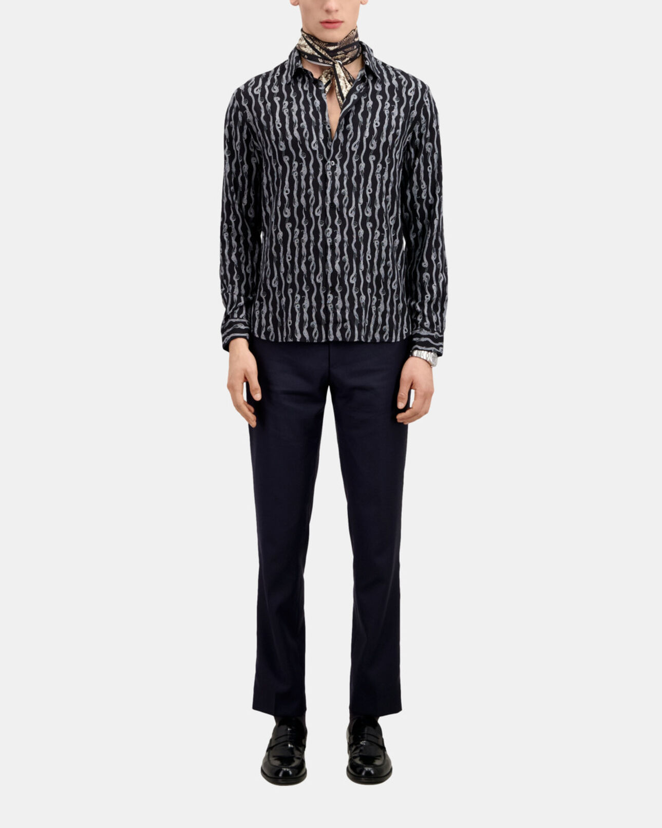 The Kooples HOMME BLACK WHITE chemise imprimée noir