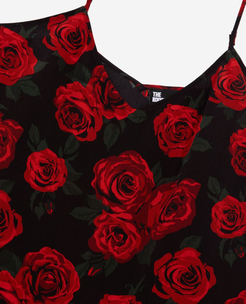 The Kooples FEMME BLACK - RED caraco imprimé fleuri rouge