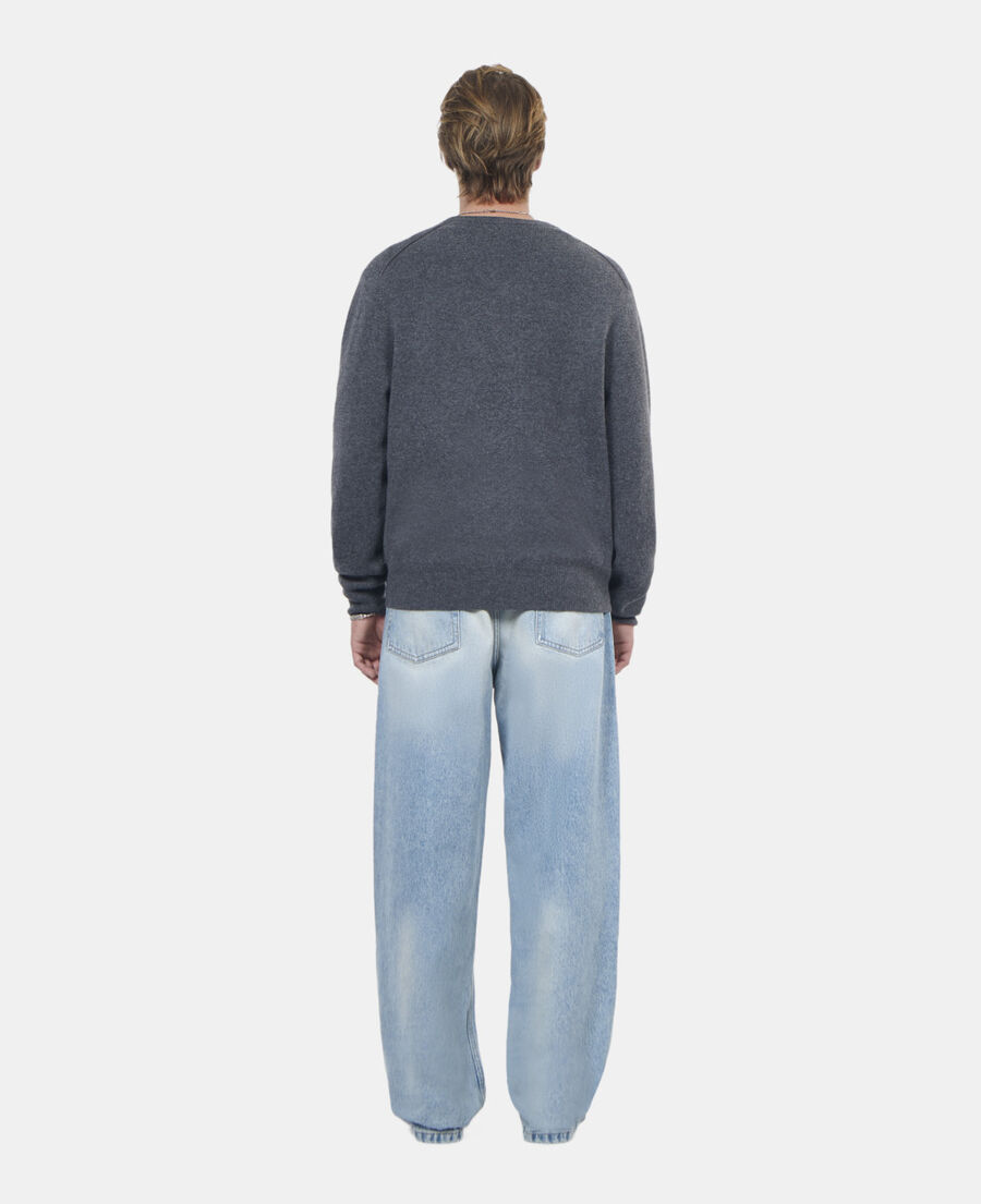 The Kooples HOMME ANTHRACITE MELANGE pull en cachemire gris