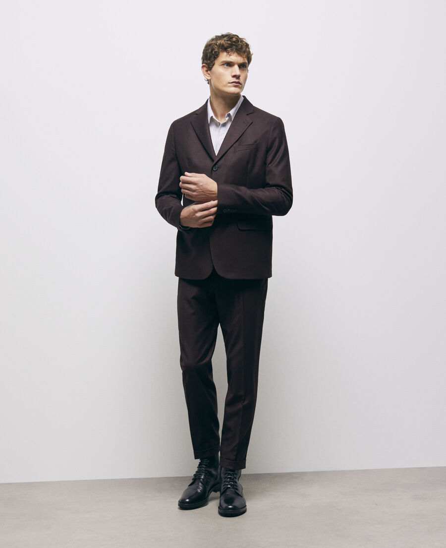 red wool suit jacket