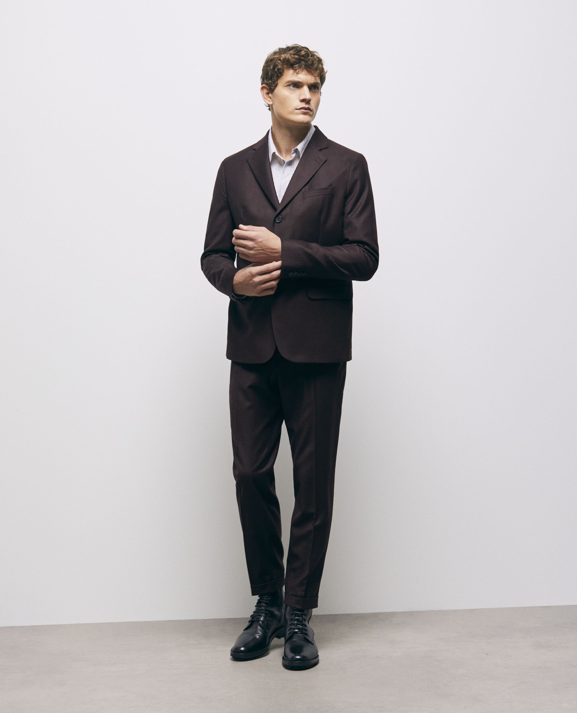 Red wool suit jacket, BURGUNDY, hi-res image number null