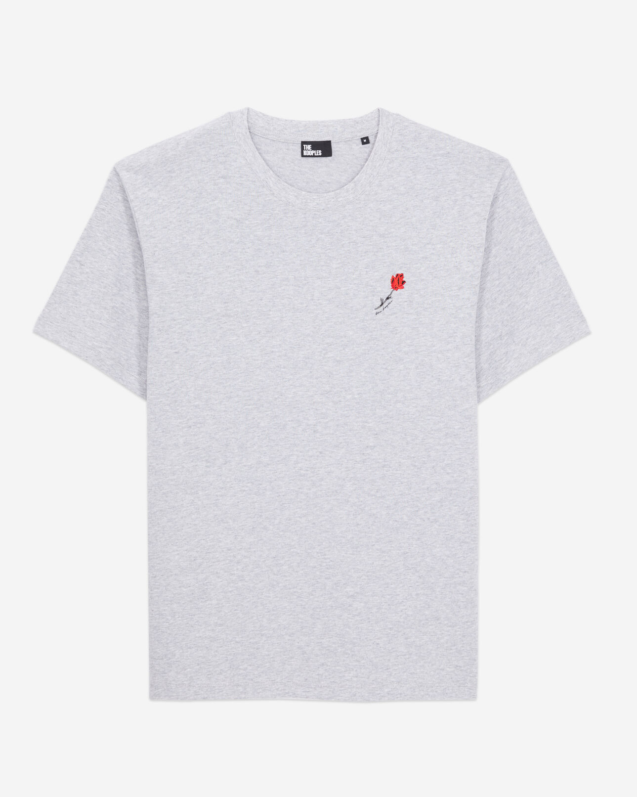 The Kooples HERREN GRIS CLAIR graues t-shirt herren mit blumen-stickerei