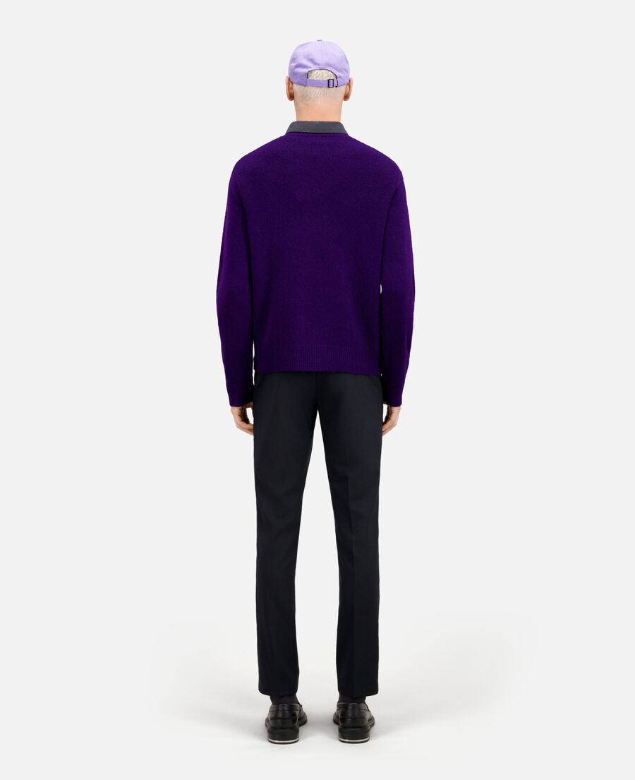 violetter pullover aus wolle und alpaga
