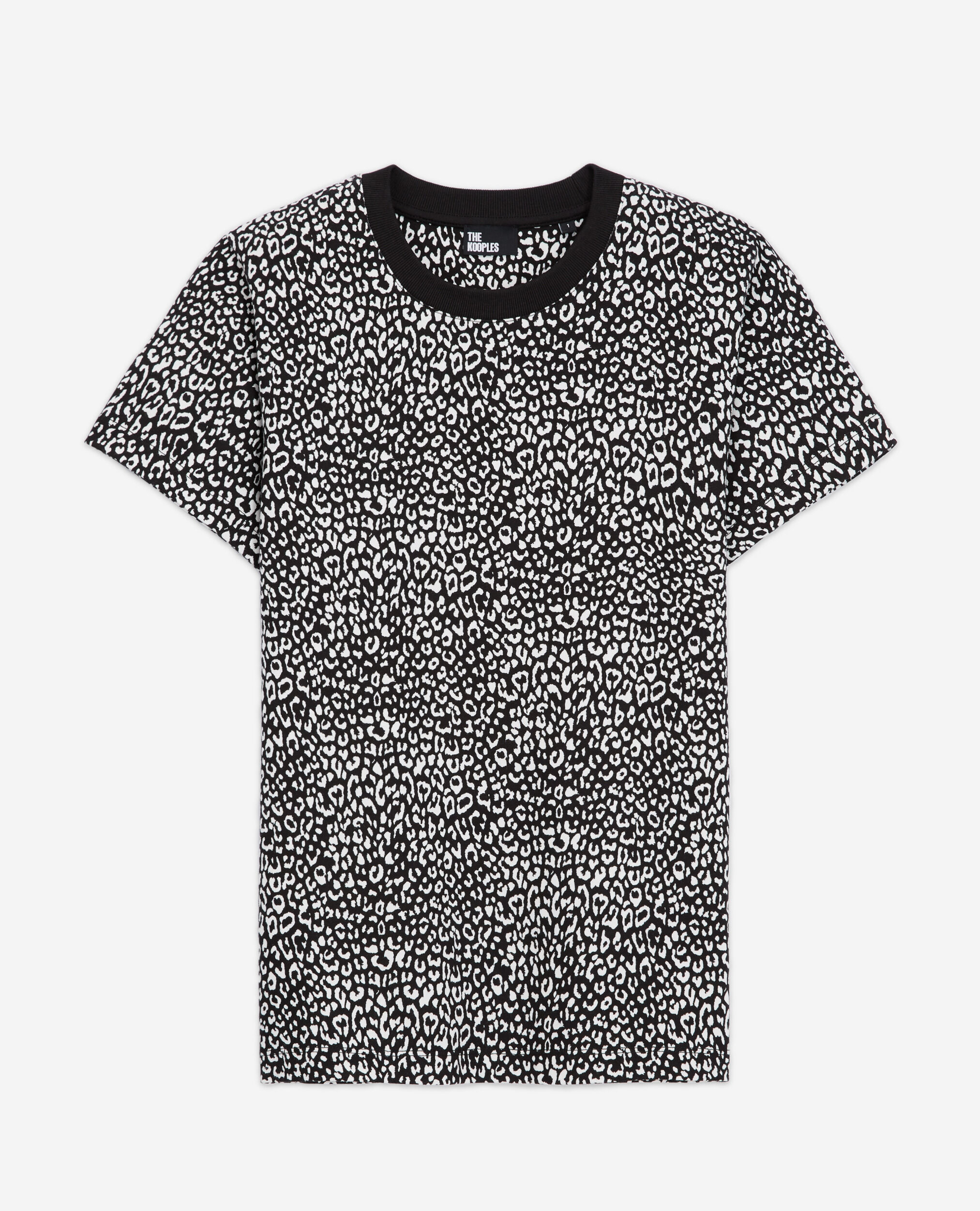 Black leopard-print t-shirt, ECRU, hi-res image number null