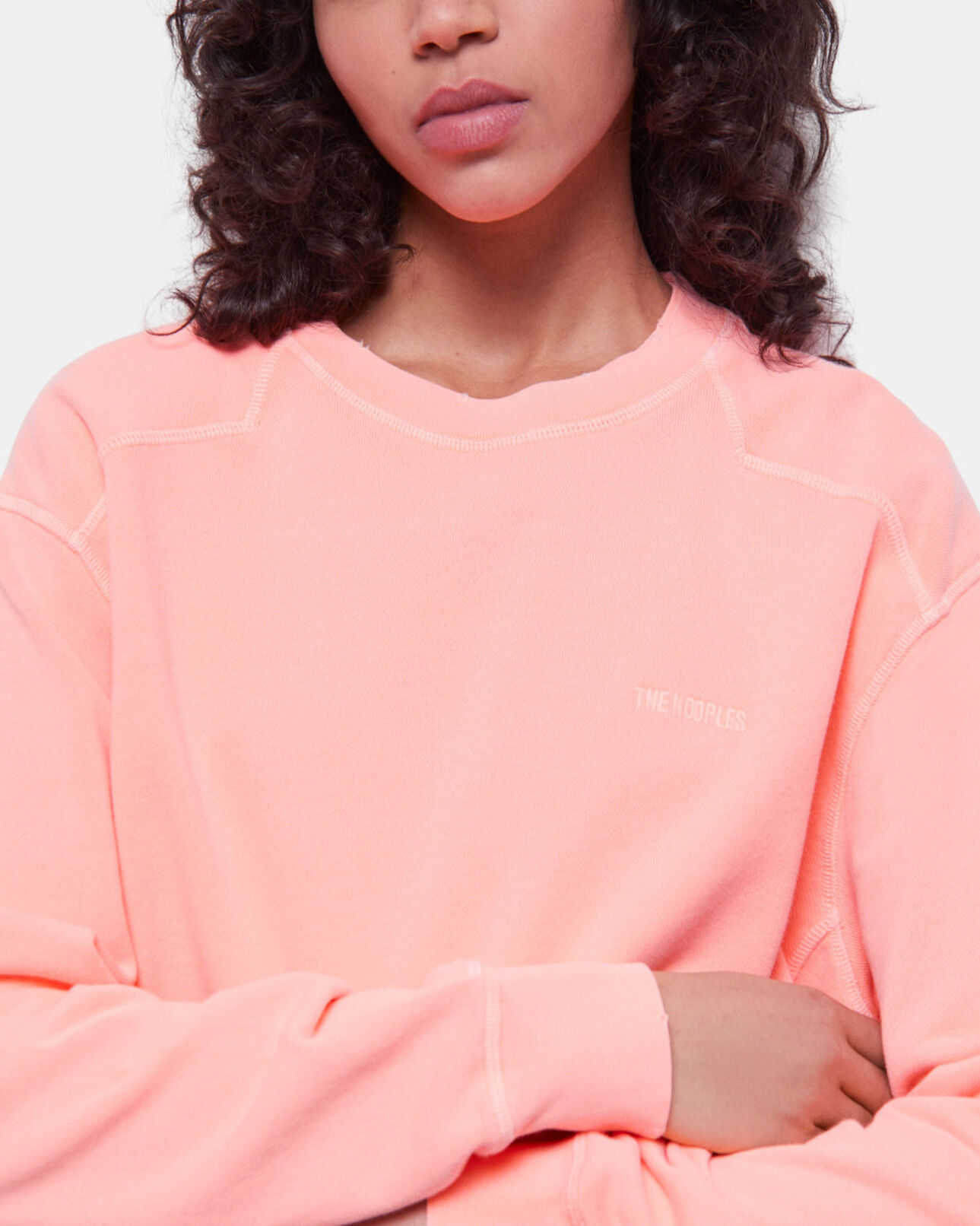 The Kooples WOMEN ORANGE FLUO orange sweatshirt with logo
