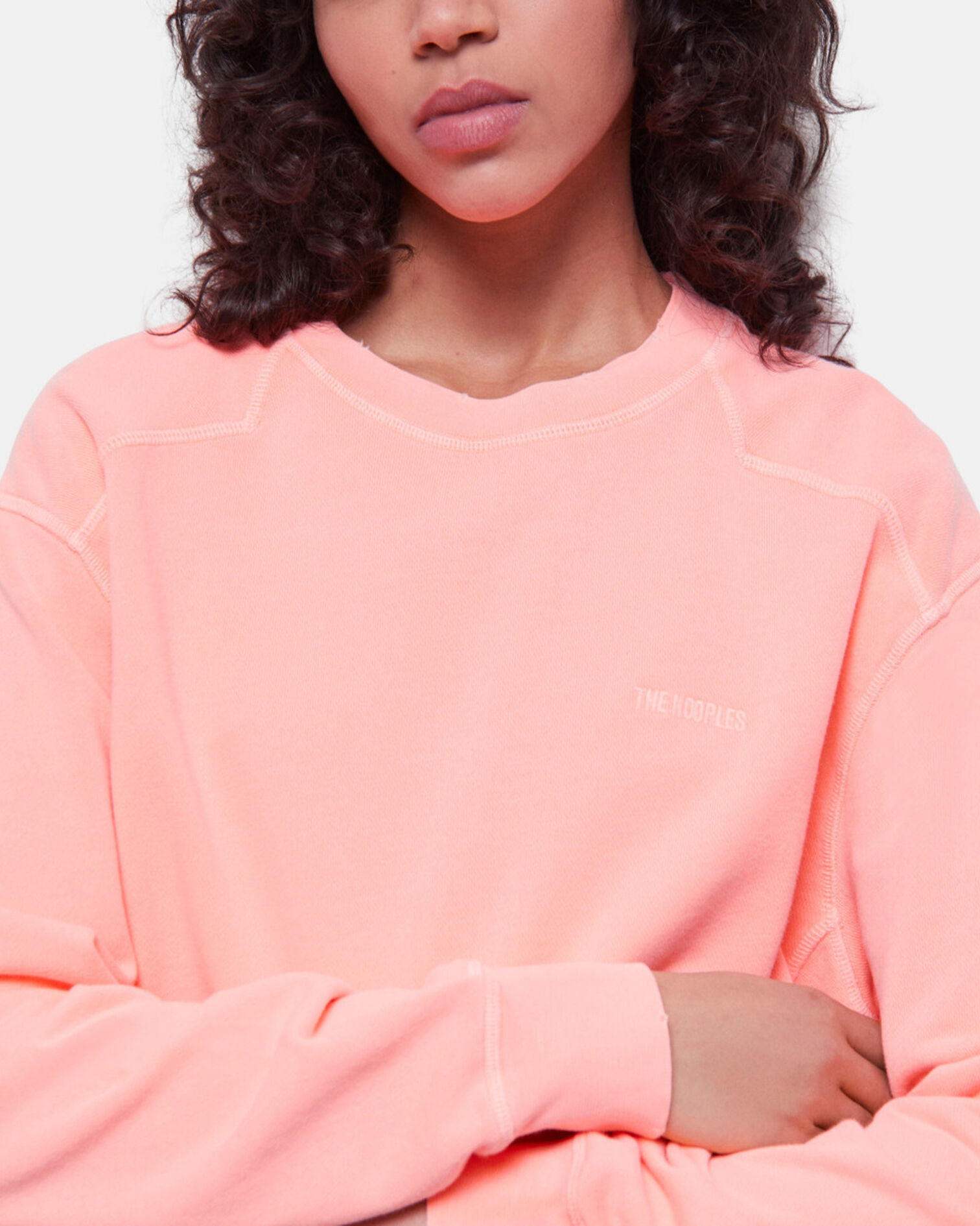 Orange sweatshirt with logo, ORANGE FLUO, hi-res image number null