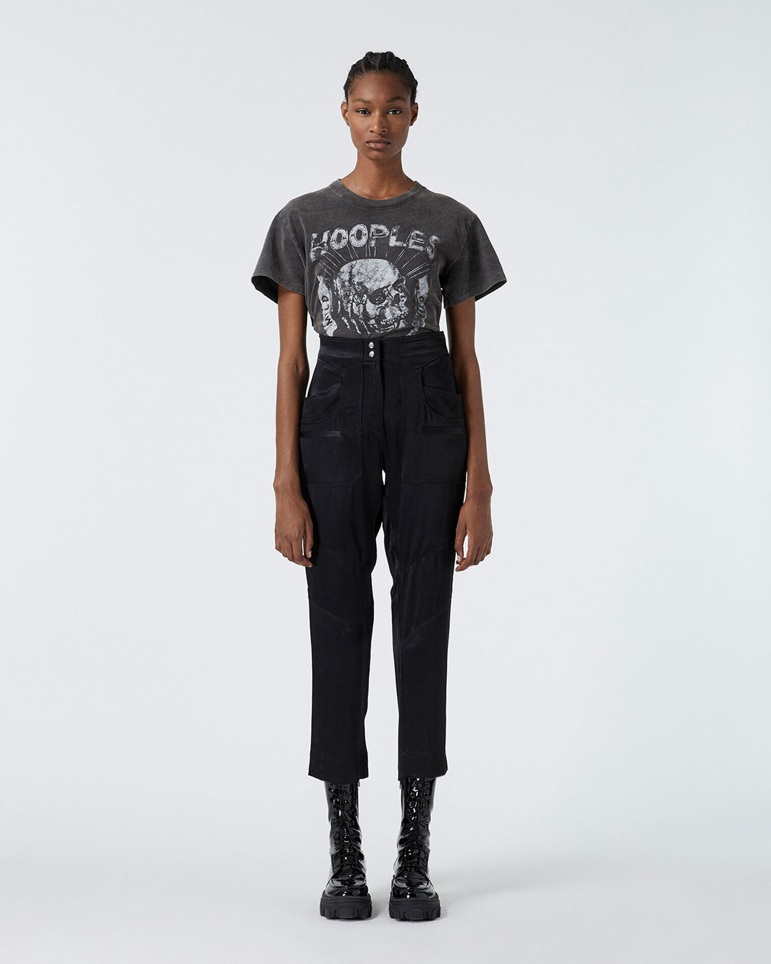 Pantalon type cargo à poches, BLACK, hi-res image number null