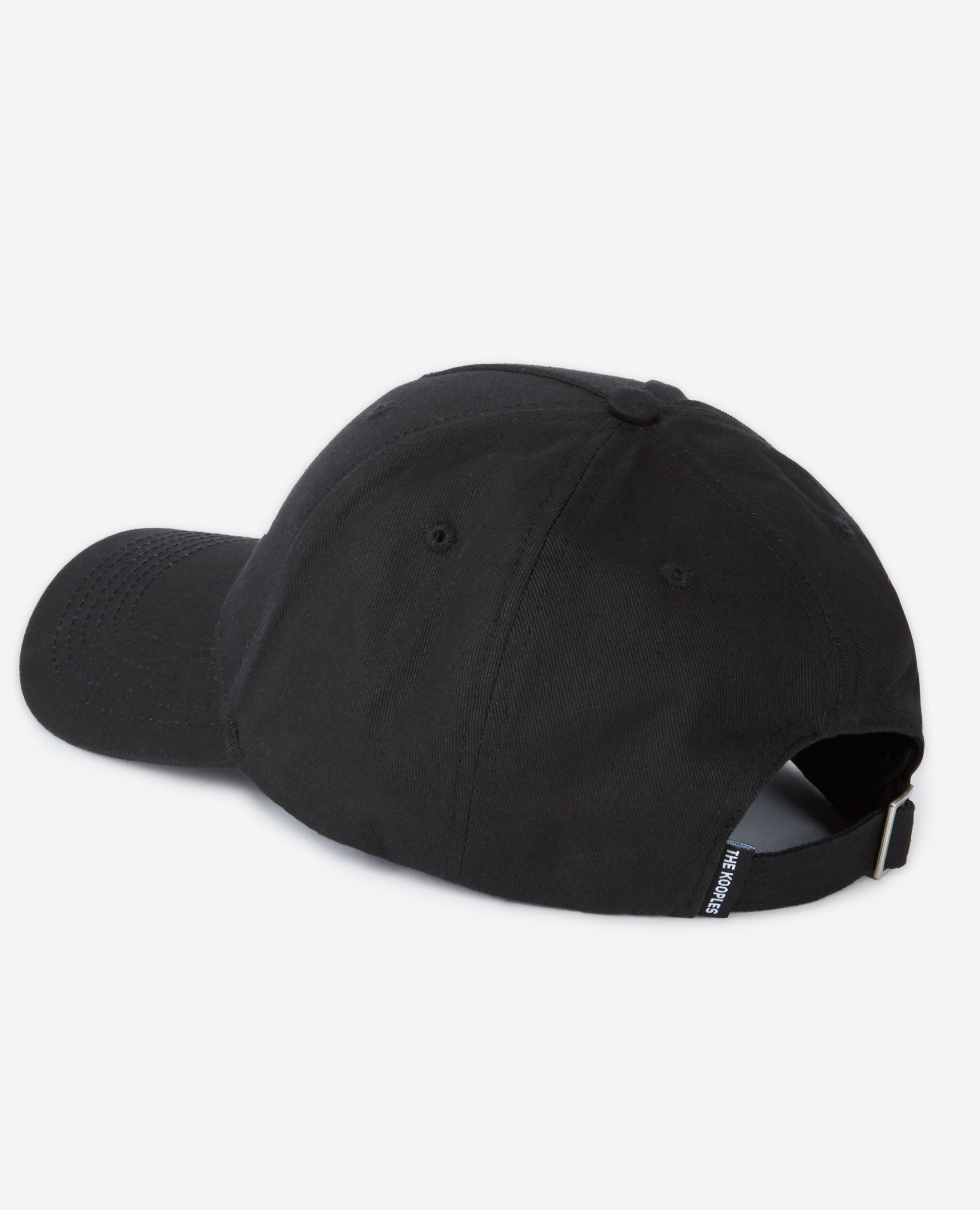 Black cotton cap with white logo, BLACK WHITE, hi-res image number null
