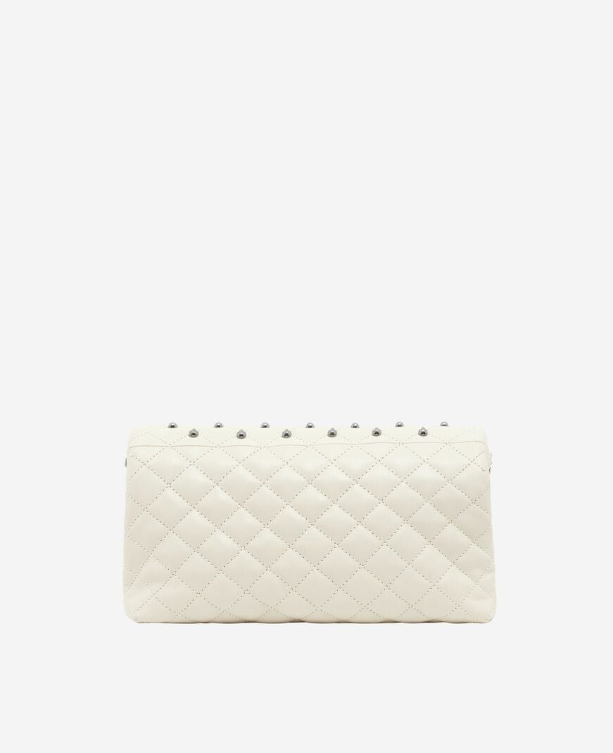 The Kooples WOMEN CREAM heritage small clutch bag in ecru leather