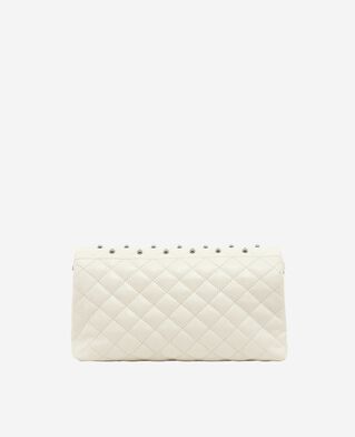 The Kooples WOMEN CREAM heritage small clutch bag in ecru leather