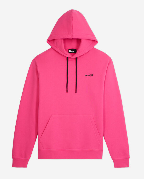 pink hooded sweatshirt with logo