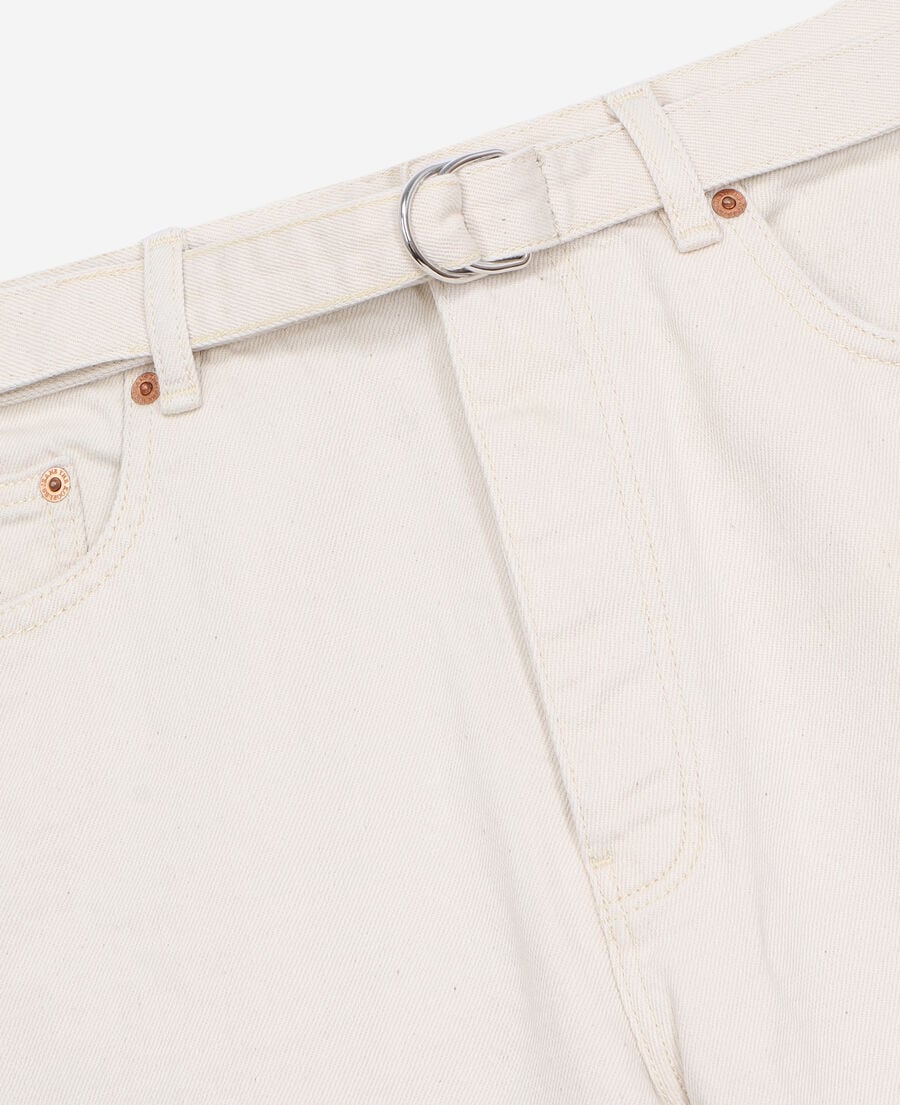 The Kooples H NATURAL off-white denim shorts with pockets
