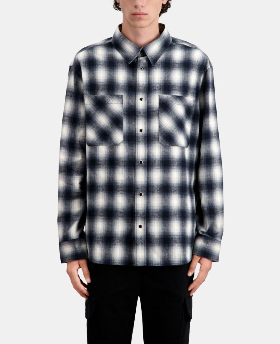 The Kooples H BLACK WHITE black and white checked overshirt