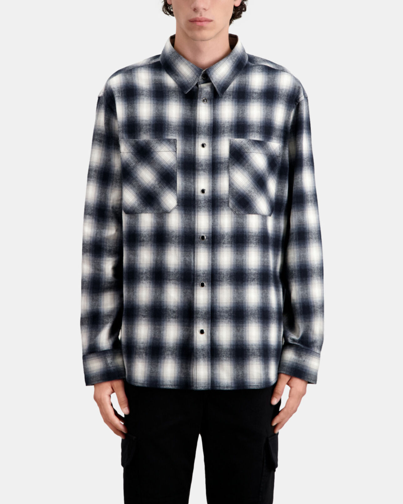 The Kooples HOMBRE BLACK WHITE sobrecamisa cuadros negros blancos