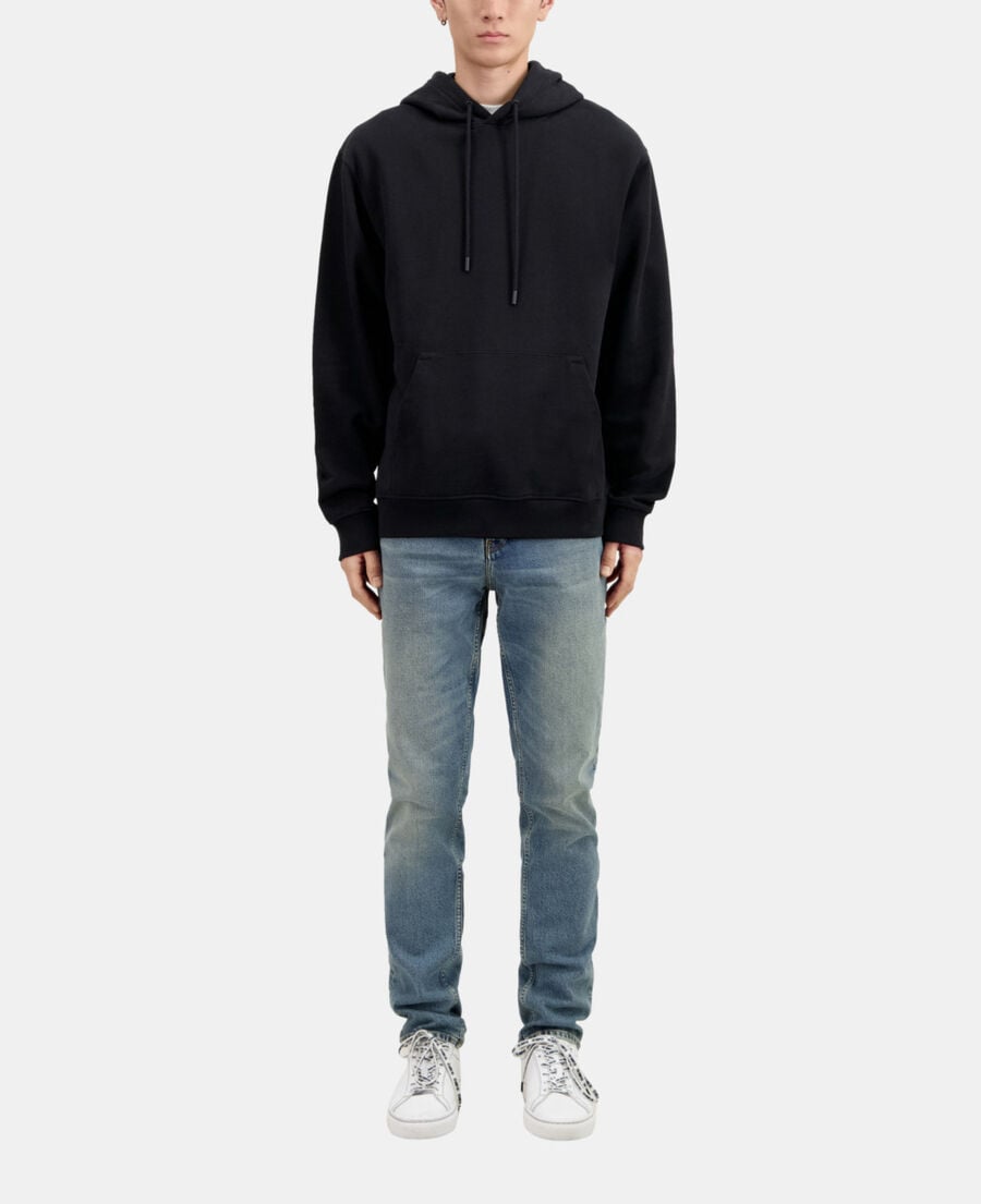 The Kooples MEN BLACK black hoodie with flower skull serigraphy