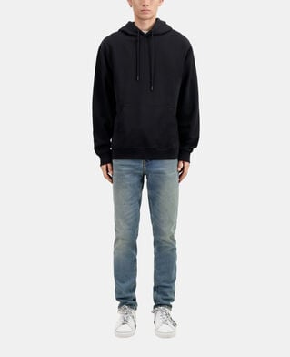 The Kooples MEN BLACK black hoodie with flower skull serigraphy