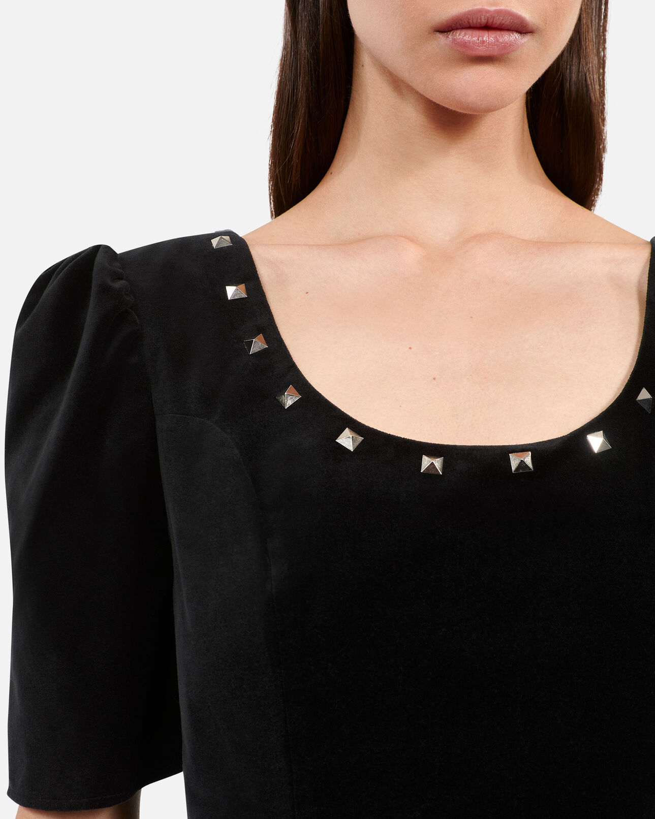 The Kooples WOMEN BLACK short black velvet dress
