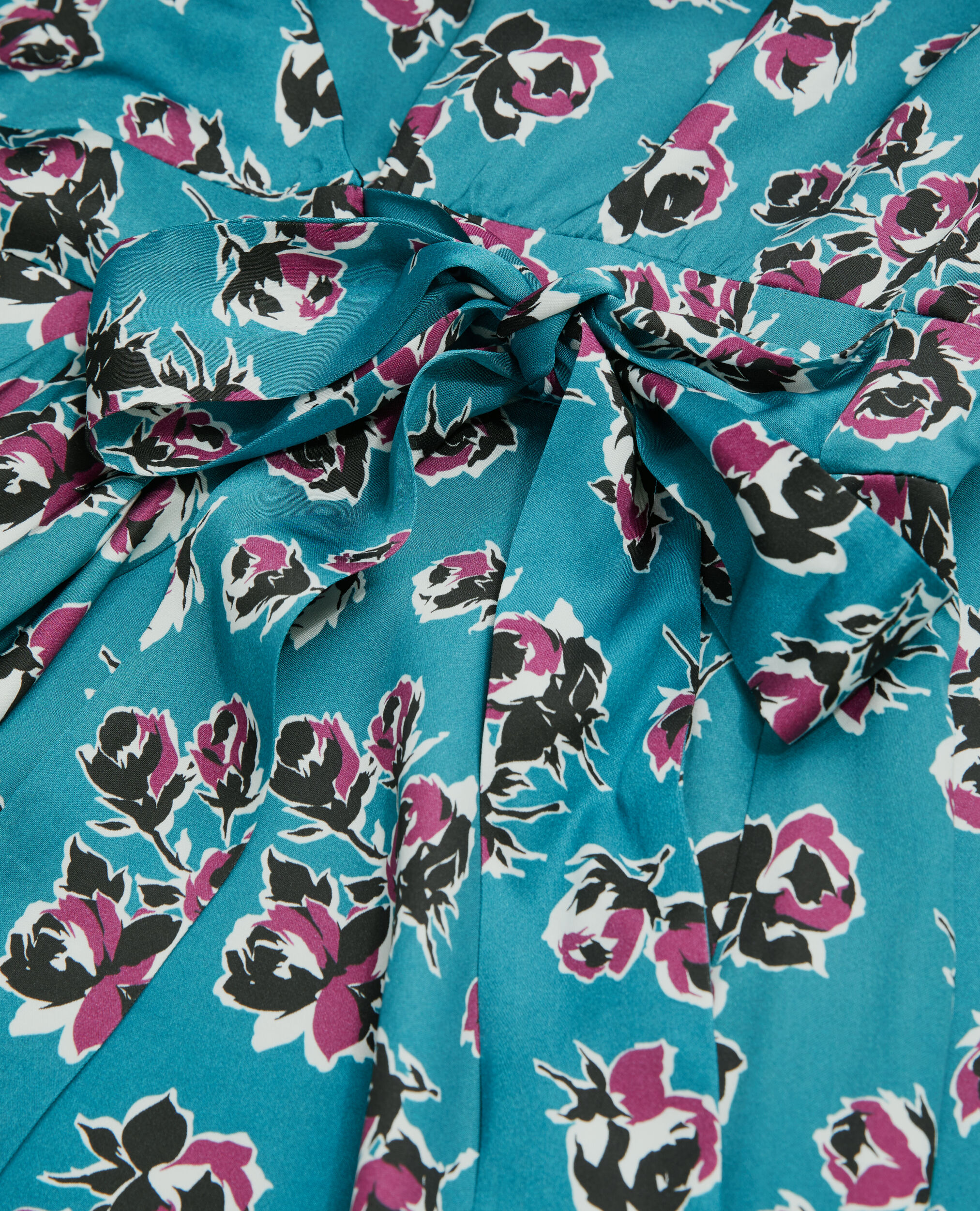 Short printed wrap dress, PINK - BLUE, hi-res image number null