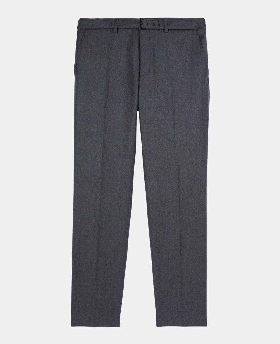 The Kooples MEN LIGHT GREY MEL/WHITE grey flannel suit trousers