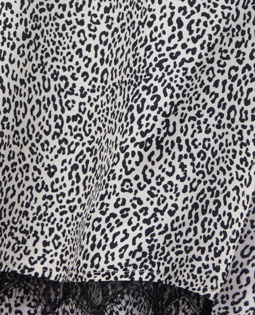 The Kooples WOMEN BLACK WHITE long printed skirt