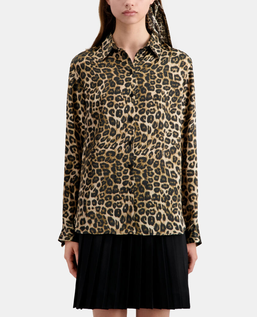The Kooples FEMME LEOPARD chemise en soie léopard