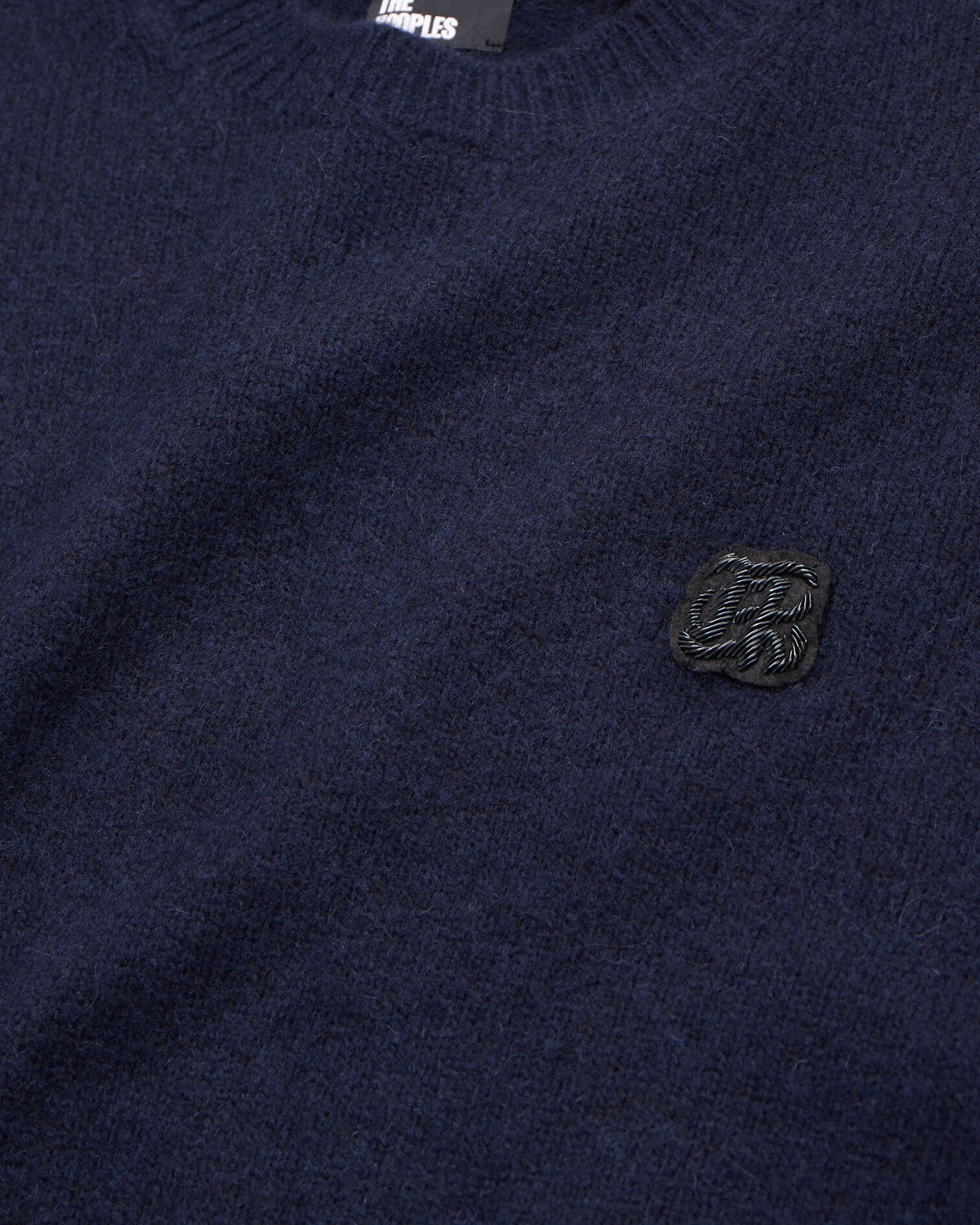 Navy blue wool and alpaca blend sweater, NAVY, hi-res image number null