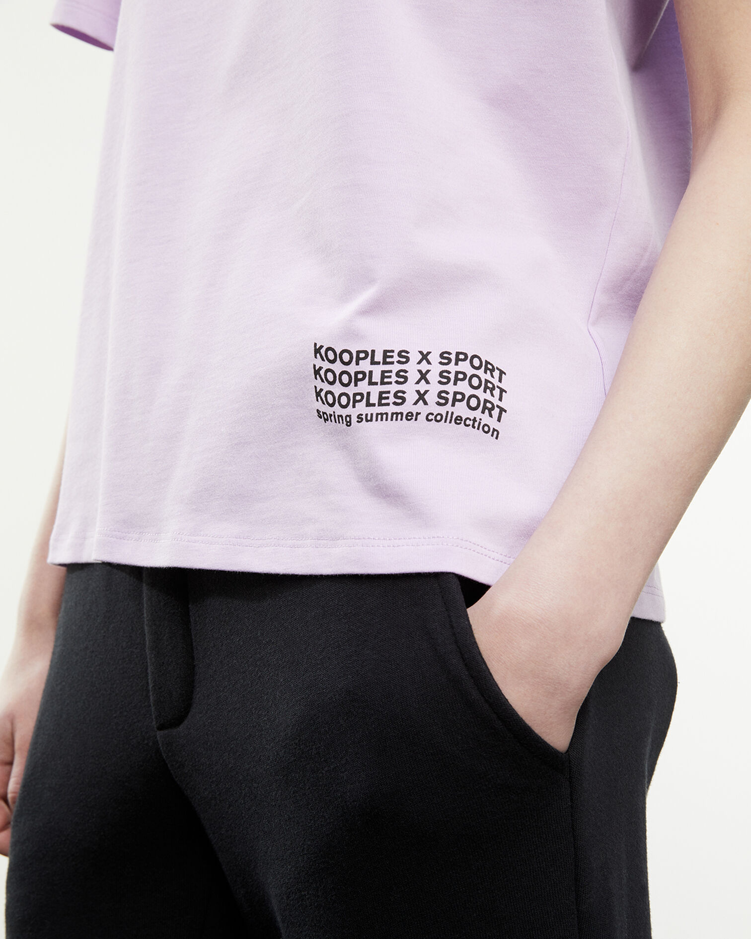 Light purple cotton T-shirt with logo, LIGHT PURPLE, hi-res image number null