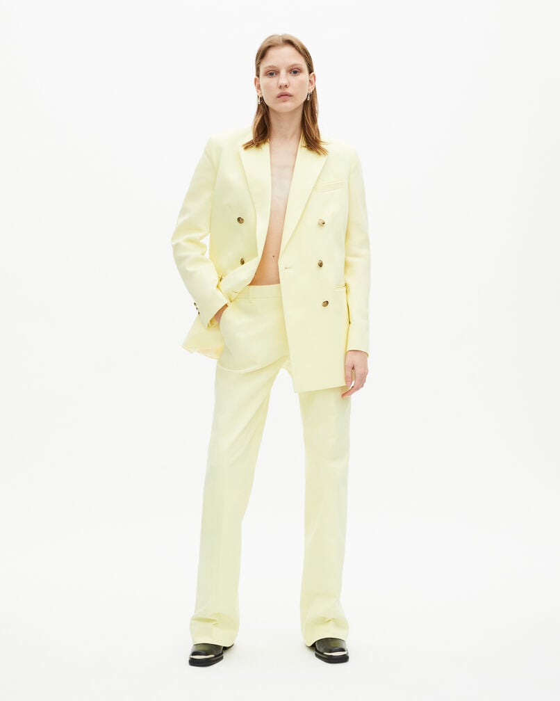 The Kooples FEMME YELLOW pantalon costume en coton bleu