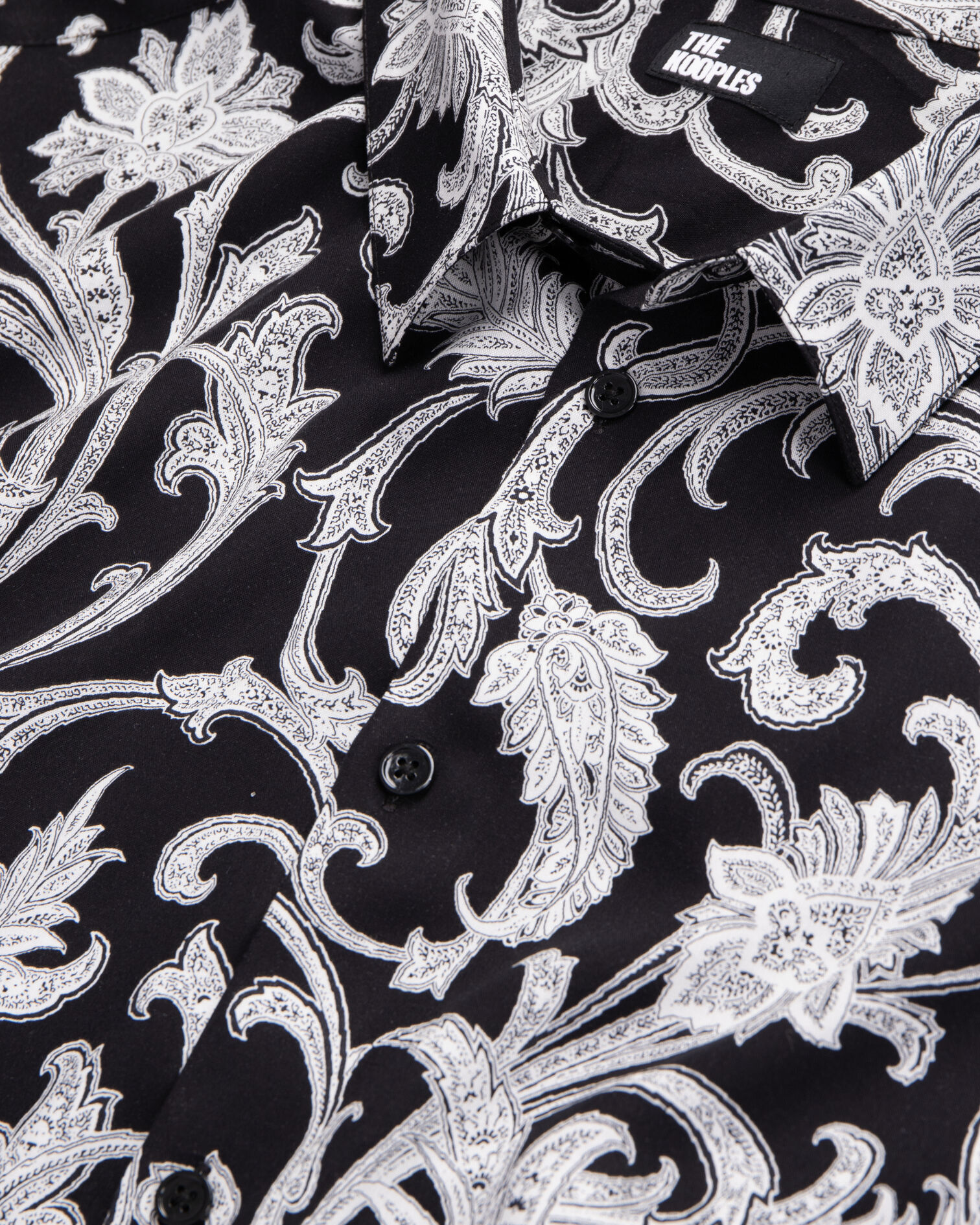 Chemise fleurie noire, BLACK WHITE, hi-res image number null