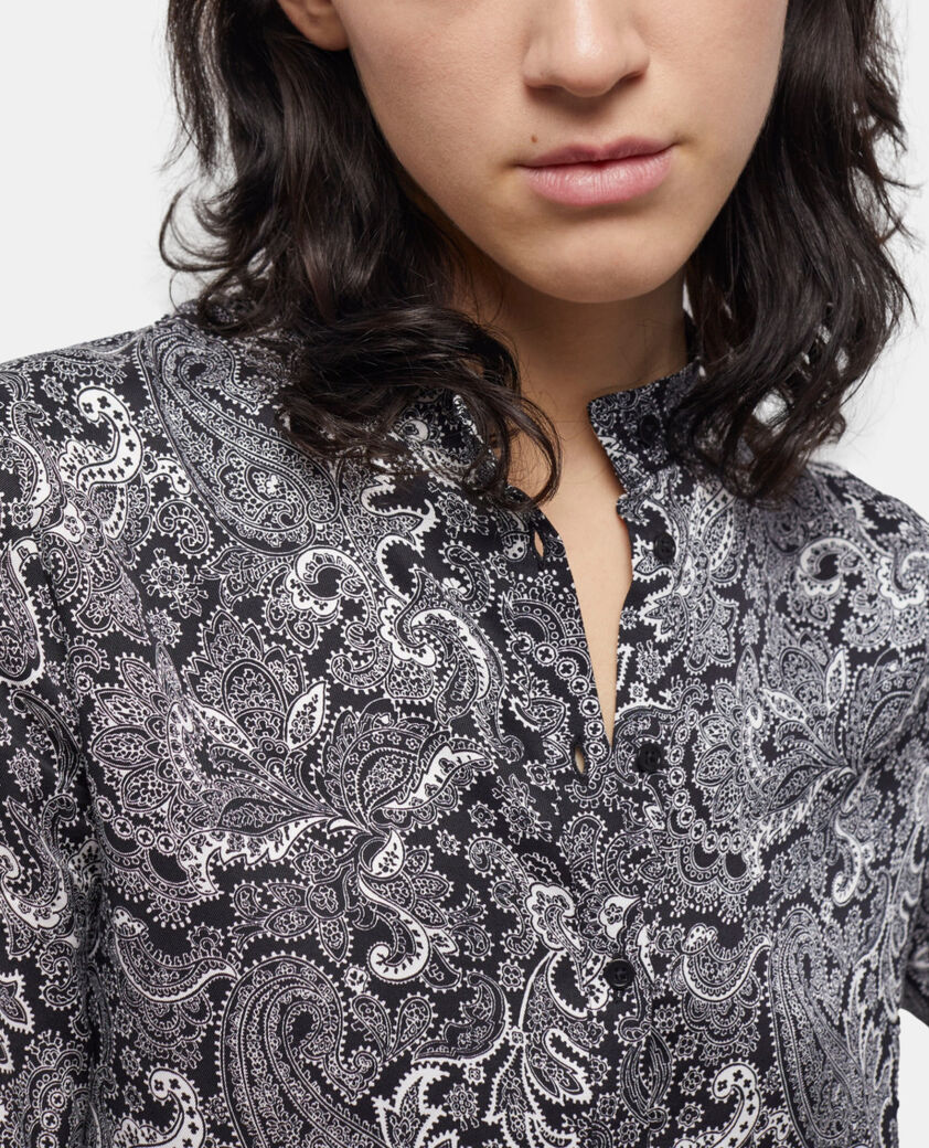 The Kooples WOMEN BLACK WHITE short black shirt