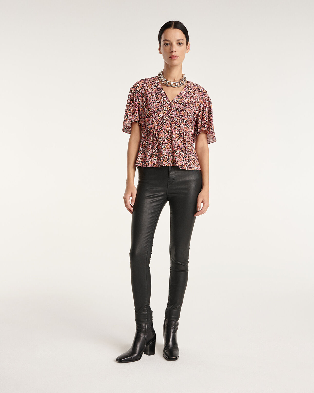 The Kooples MUJER BLACK botines negros tacón punta cuadrada