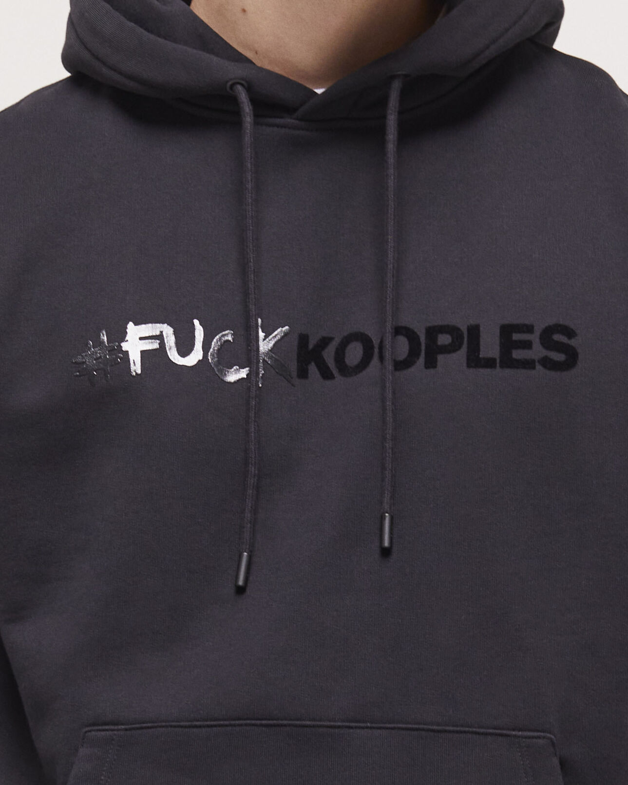 The Kooples MEN BLACK black logo hoodie
