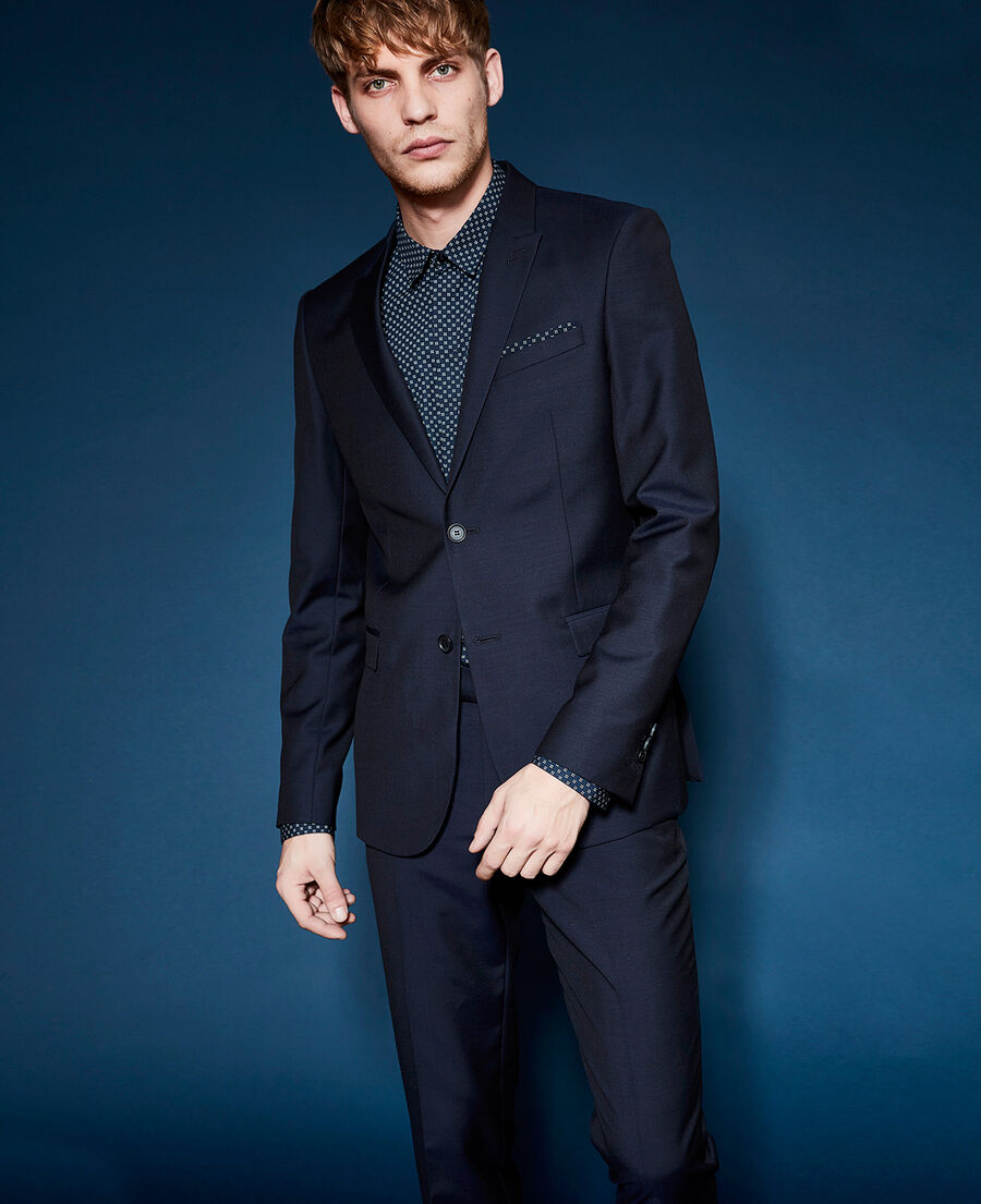 Men’s navy blue suit jacket