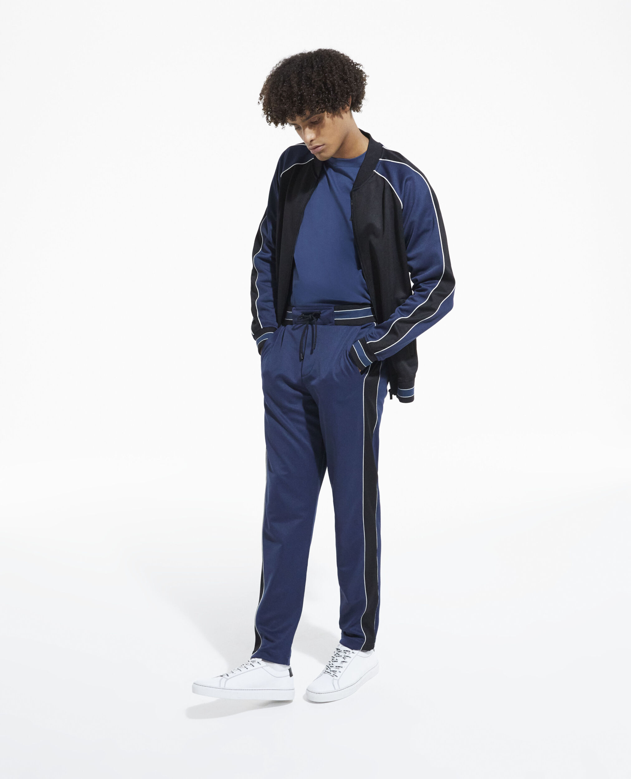 Navy blue zipped sweatshirt, NAVY, hi-res image number null