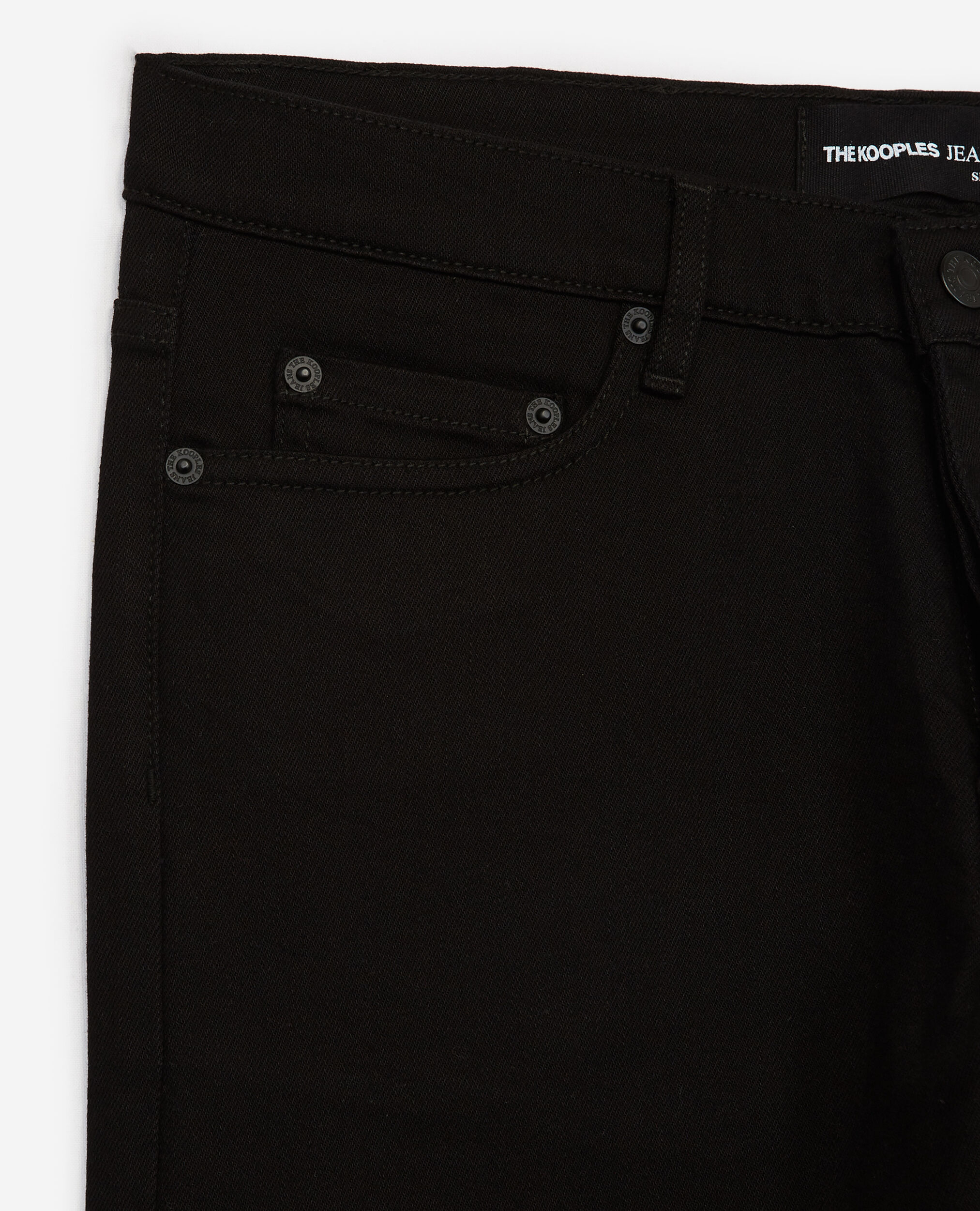 Slim-fit plain black jeans in cotton canvas, BLACK BRUT, hi-res image number null