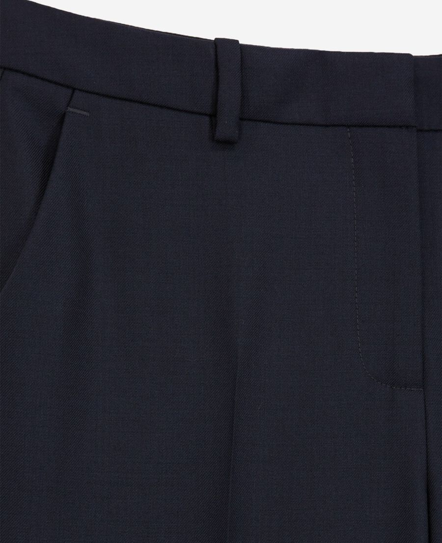 The Kooples WOMEN NAVY navy blue slim-fit wool tailored trousers