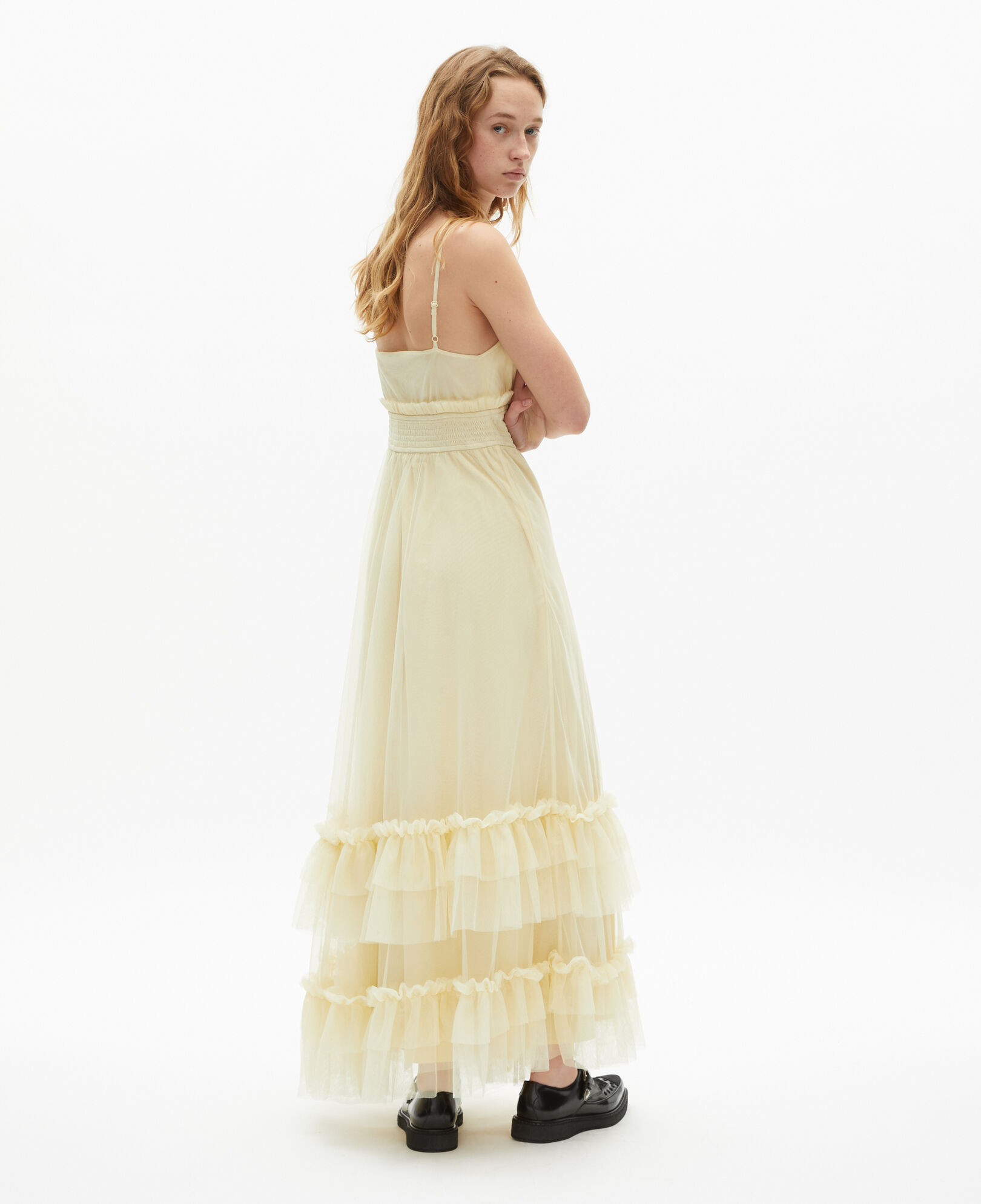 The Kooples WOMEN LIGHT YELLOW long yellow tulle dress