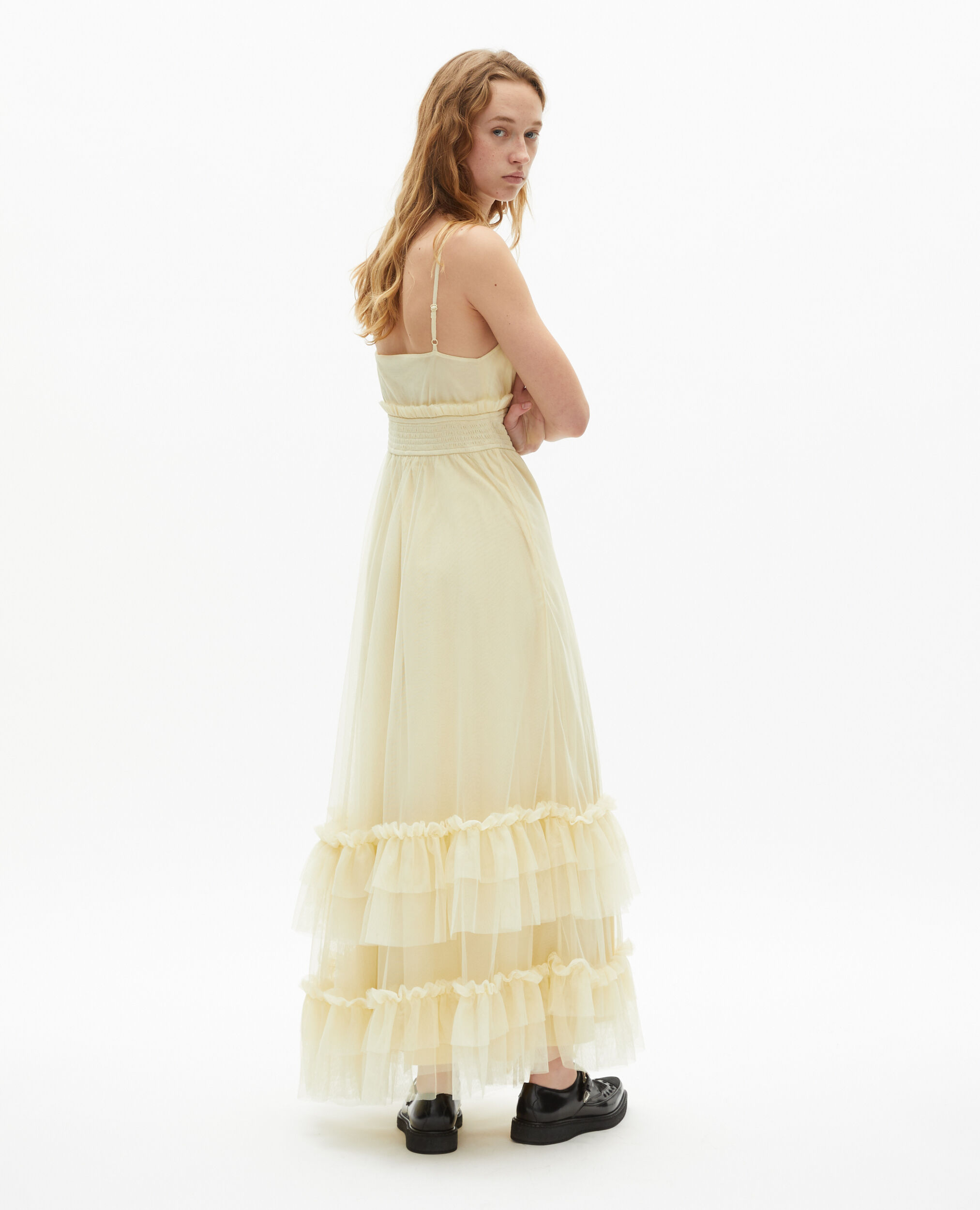 Long yellow tulle dress, LIGHT YELLOW, hi-res image number null