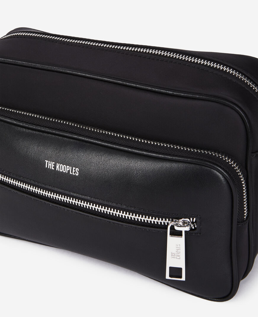 The Kooples HOMME BLACK sac messenger medium en cuir noir