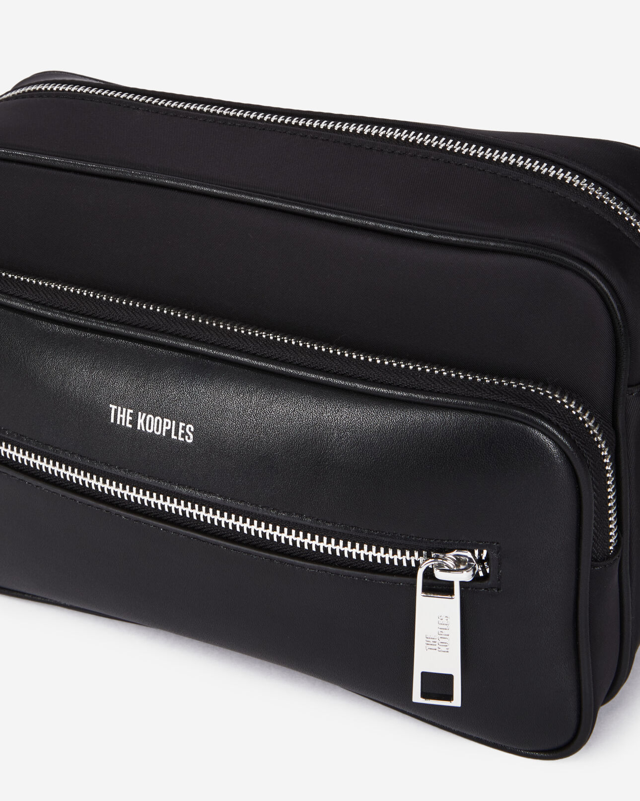 The Kooples HOMME BLACK sac messenger medium en cuir noir