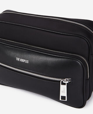 The Kooples HOMME BLACK sac messenger medium en cuir noir